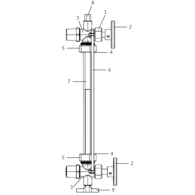 Level Gauge Valves Brass 250 PSI ZTV-25BR — exploded parts diagram