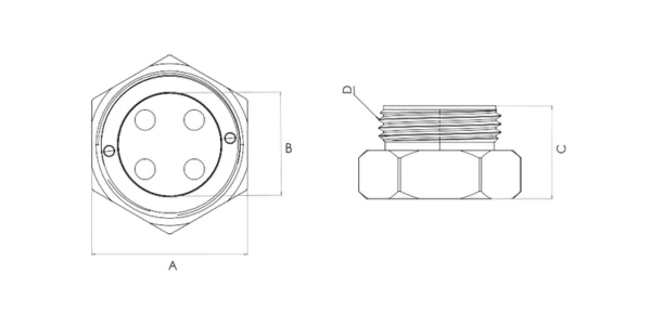 Oil Level Indicator Bulls Eye - Brass — parts diagram