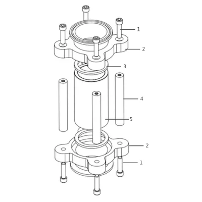 Sanitary 360° Full View Sight Flow Indicator — parts diagram