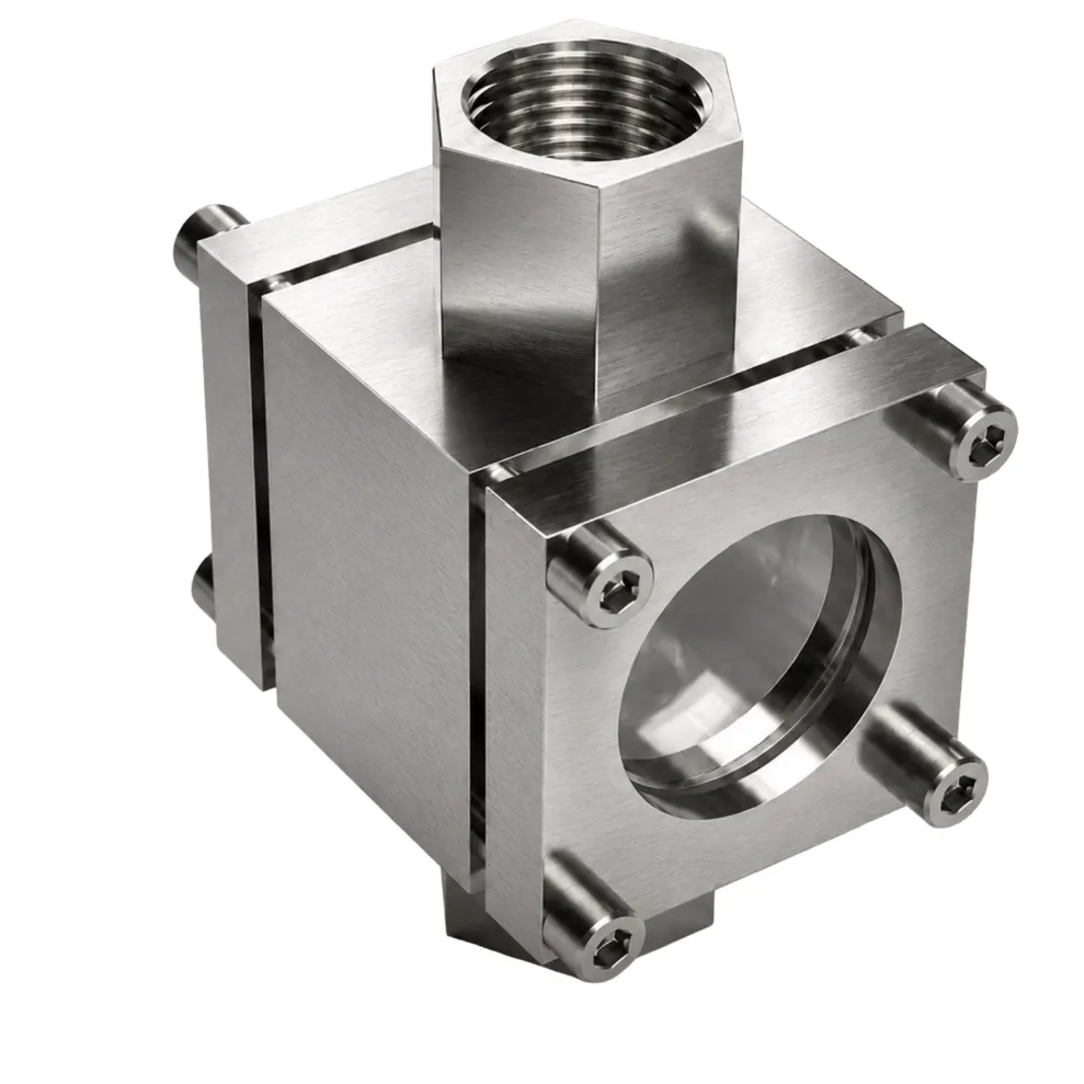 Compact Threaded Double Window Indicator - Stainless Steel