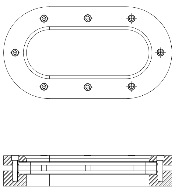 Weld To Tank Sight Glass ZW15 – Oval Design — parts diagram